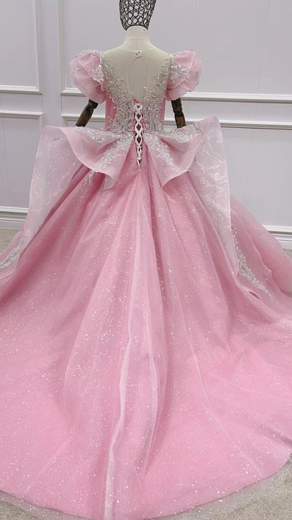 Vintage Pageant Gowns for Kids Cinderella Dress 51005-Pageant Dresses for Kids 2025 -Viniodress-Dusty Blue-Custom Size-