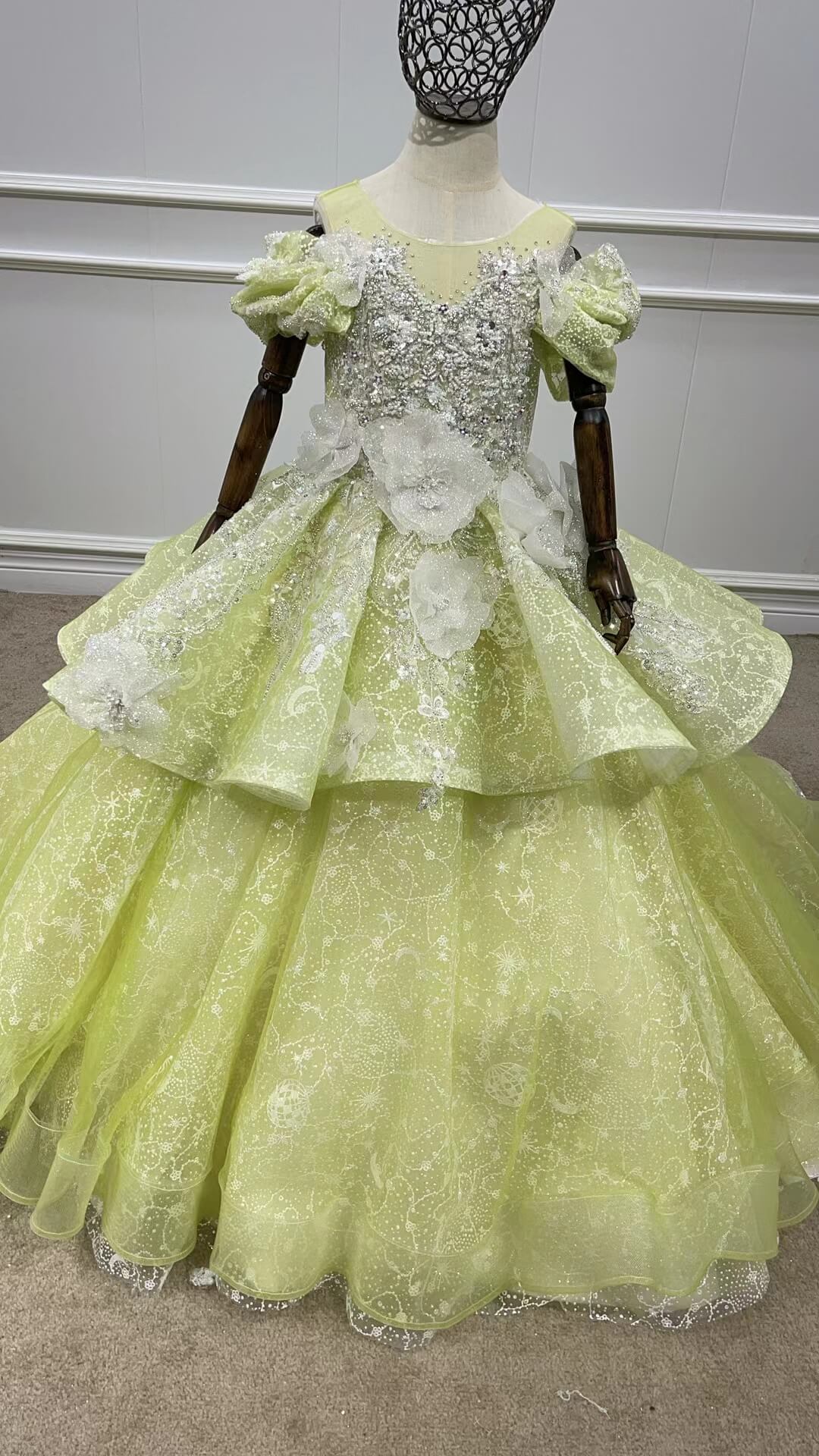 Vintage Pageant Gowns for Kids Cinderella Dress 51005-Pageant Dresses for Kids 2025 -Viniodress-Yellow-Custom Size-