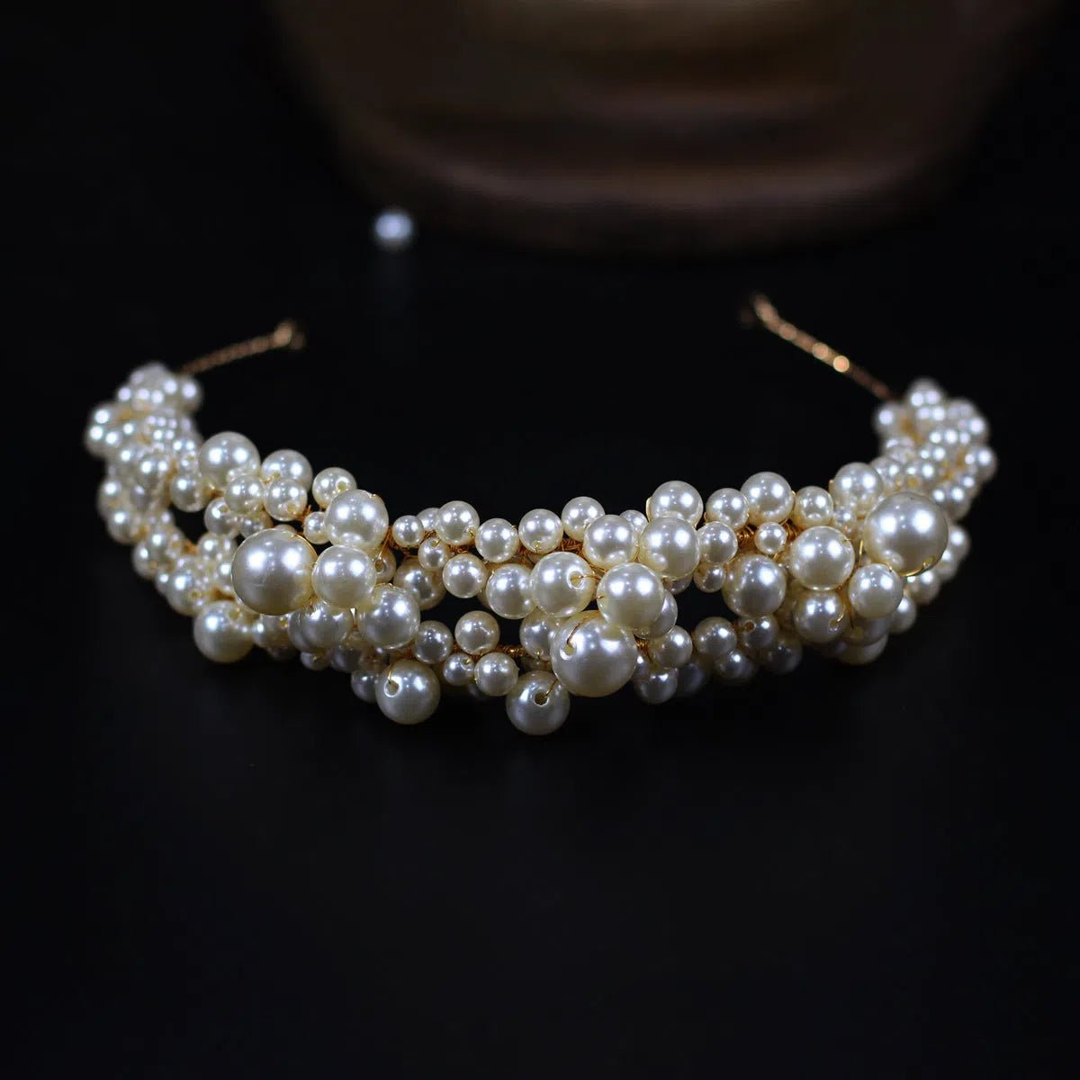 Vintage Pearl Hair Band Bridal Headpieces-Accessories 2025 -Viniodress-Gold-