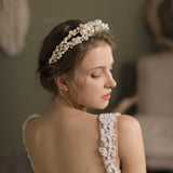 Vintage Pearl Hair Band Bridal Headpieces-Accessories-Viniodress-Gold-Viniodress