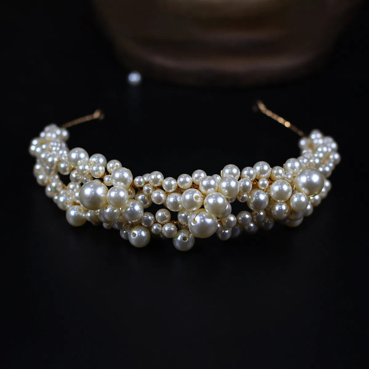 Vintage Pearl Hair Band Bridal Headpieces-Accessories-Viniodress-Gold-Viniodress