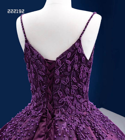 Vintage Purple Wedding Dresses Spaghetti Strap Cinderella Ball Gown Debut Dresses 222192-Quinceanera Dresses 2025 -Viniodress-Purple-Custom Size-