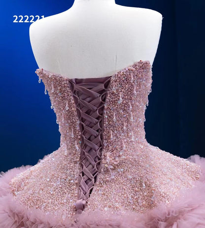 Vintage Ruffle Ball Gowns Dusty Rose Layered Wedding Dresses 222221-Quinceanera Dresses 2025 -Viniodress-Dusty Rose-Custom Size-