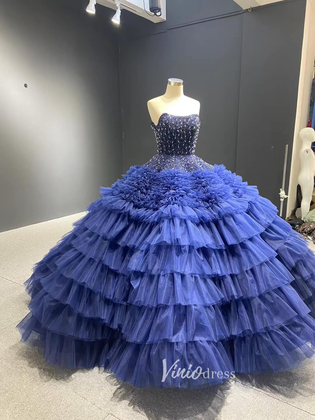 Vintage Ruffle Ball Gowns Dusty Rose Layered Wedding Dresses 222221-Quinceanera Dresses 2025 -Viniodress-Dusty Rose-Custom Size-