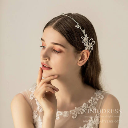 Vintage Silver Beaded Wedding Headband AC1217-Headpieces 2025 -Viniodress-As Picture-