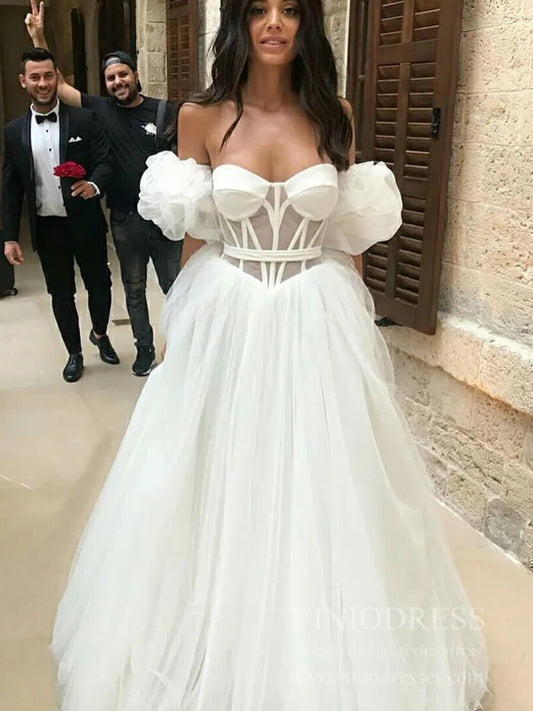 Vintage Spaghetti Strap Long Prom Dresses Ivory Boho Wedding Dress FD1593-prom dresses 2025 -Viniodress-Ivory-Custom Size-