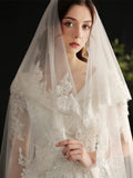 Vintage Spanish Mantilla Veil with Blusher Viniodress AC1305-Veils-Viniodress-Ivory-Viniodress