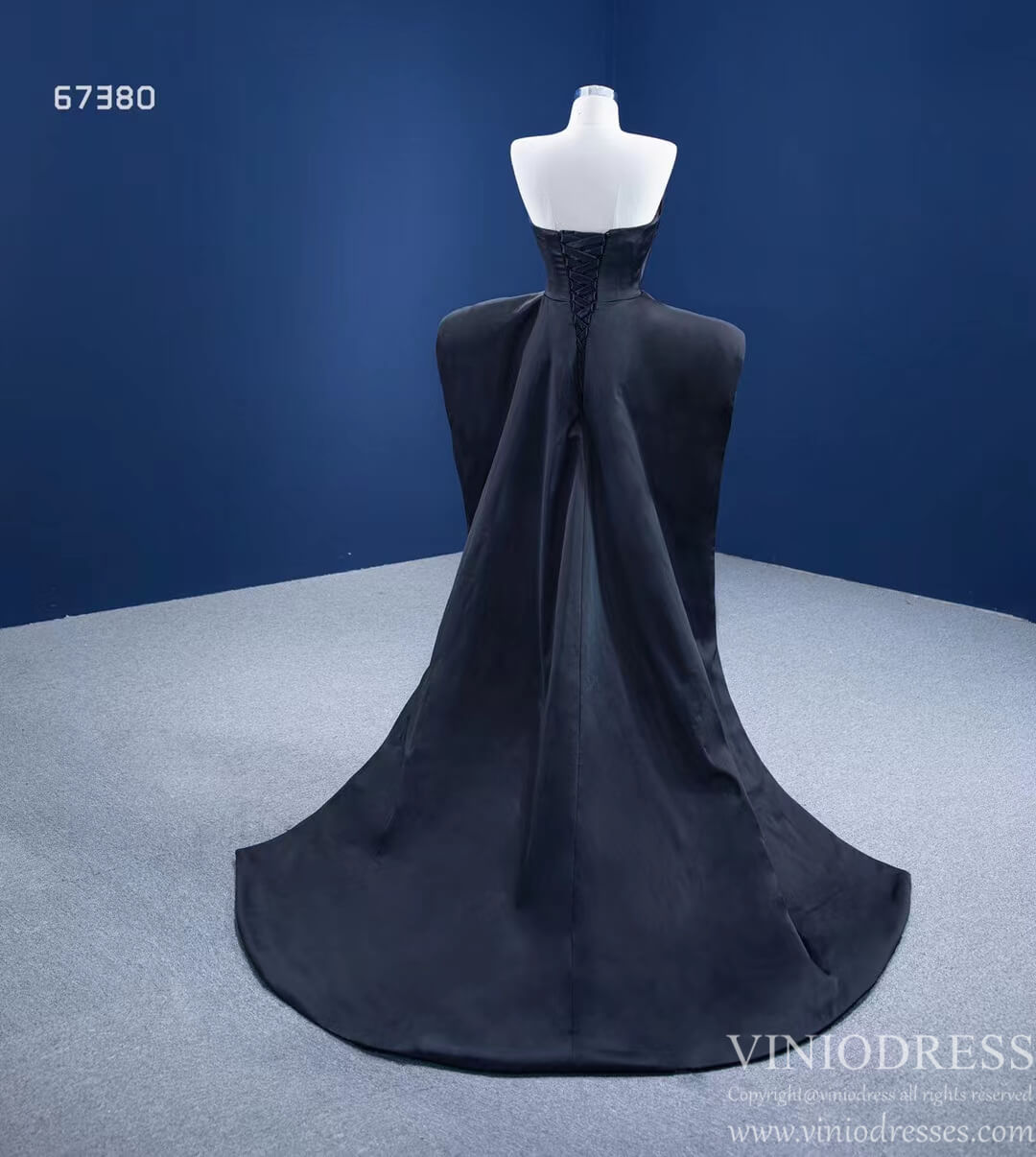 Vintage Strapless Black Overskirt Jumpsuits 67380 viniodress-prom dresses 2025 -Viniodress-Black-Custom Size-