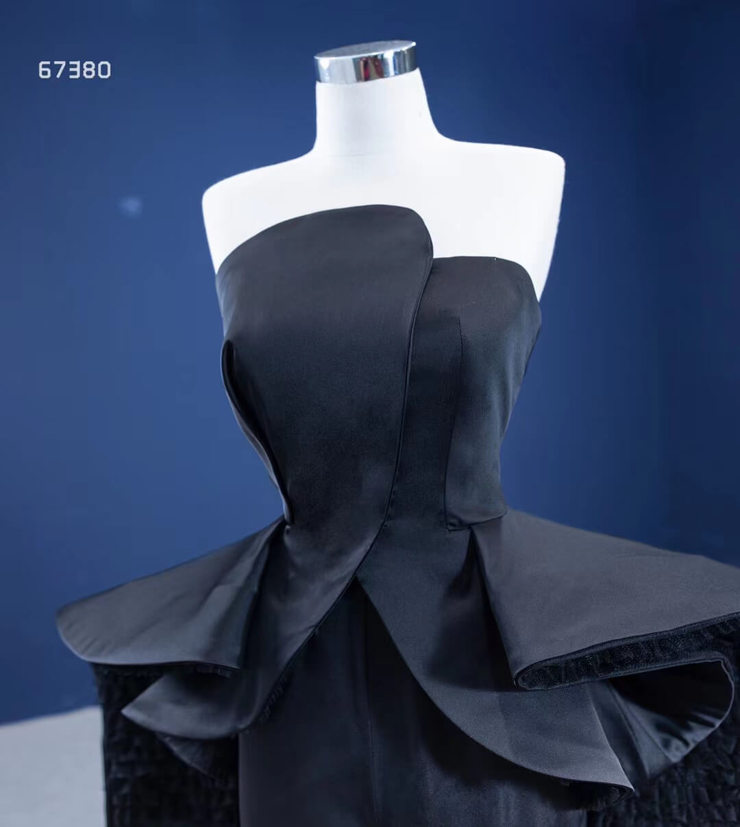 Vintage Strapless Black Overskirt Jumpsuits 67380 viniodress-prom dresses 2025 -Viniodress-Black-Custom Size-