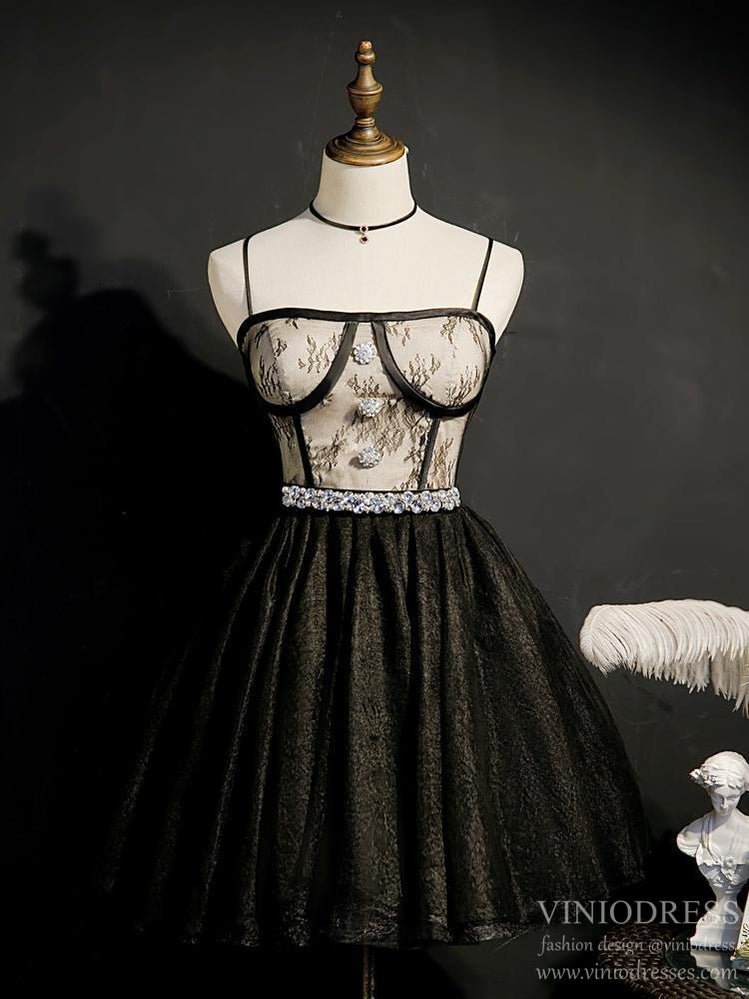 Vintage Sweetheart Black Homecoming Dresses 2021 SD1372-Homecoming Dresses 2025 -VINIODRESS-US2-Black-