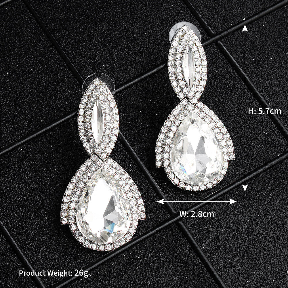 Vintage Teardrop Earrings AC1247-Bridal Jewelry-Viniodress-#2-Viniodress