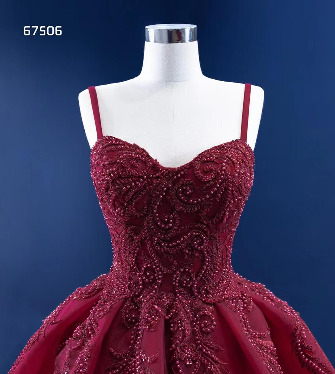 Vintage Tiered Prom Dresses Burgundy Formal Dress Lace Ball Gown 67506-Quinceanera Dresses 2025 -Viniodress-Burgundy-Custom Size-