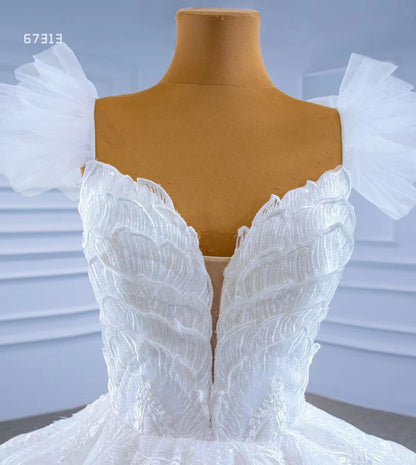 Vintage Tiered Ruffle Wedding Dresses Princess Gown Viniodress 67313-wedding dresses 2025 -Viniodress-Ivory-Custom Size-