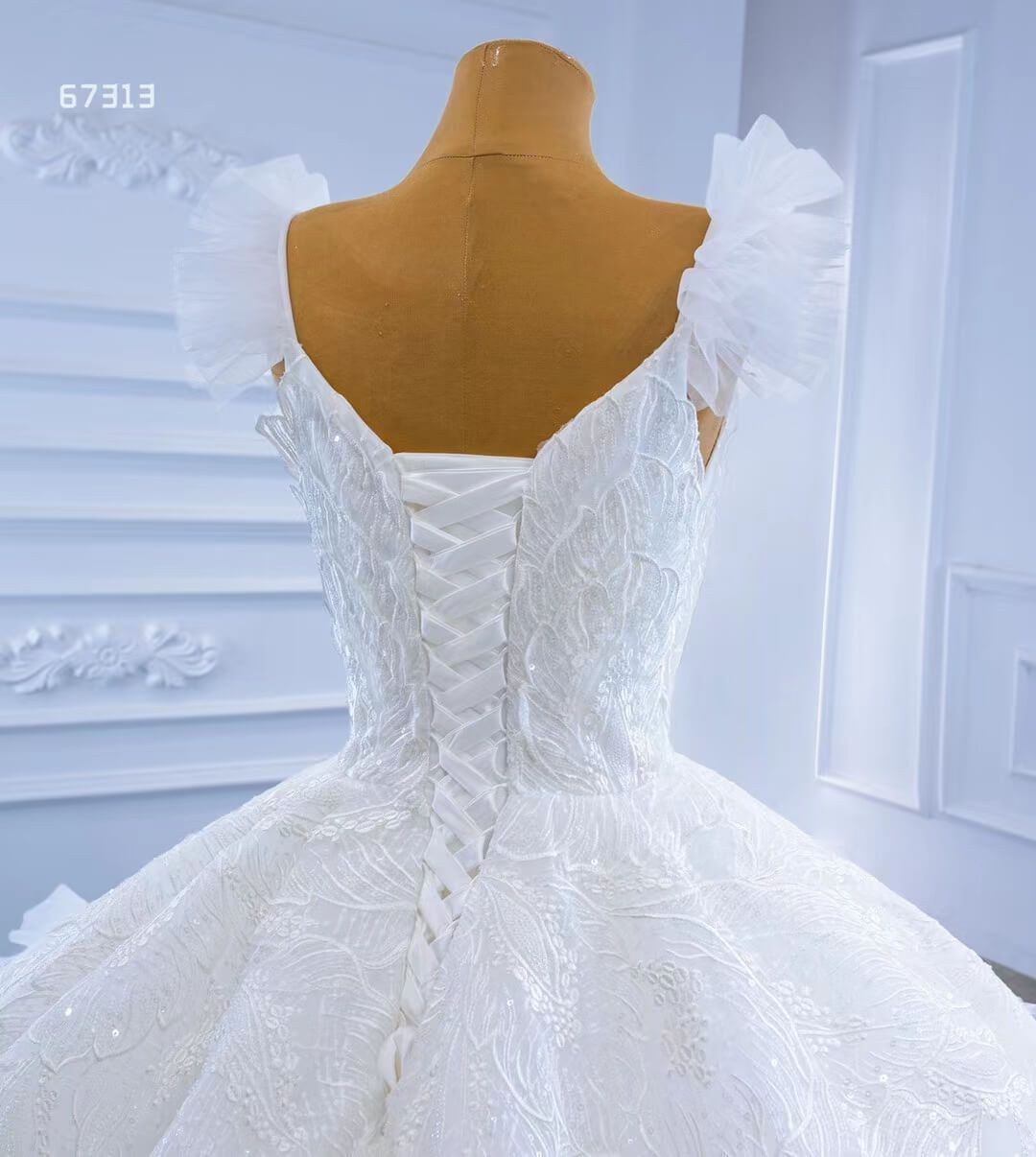 Vintage Tiered Ruffle Wedding Dresses Princess Gown Viniodress 67313-wedding dresses 2025 -Viniodress-Ivory-Custom Size-