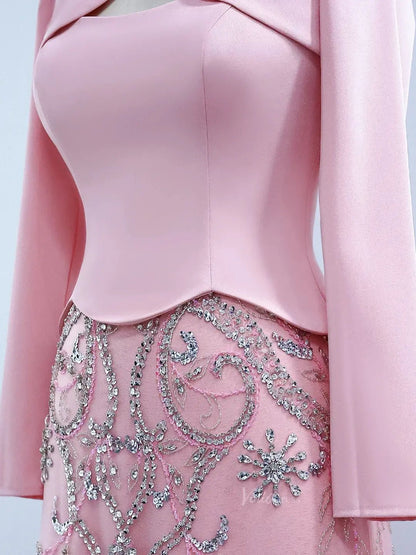 Vintage Yellow Prom Dresses with Jacket Beaded Sheath Formal Dresses BD018-Evening Dresses 2025 -Viniodress-Yellow-US 2-