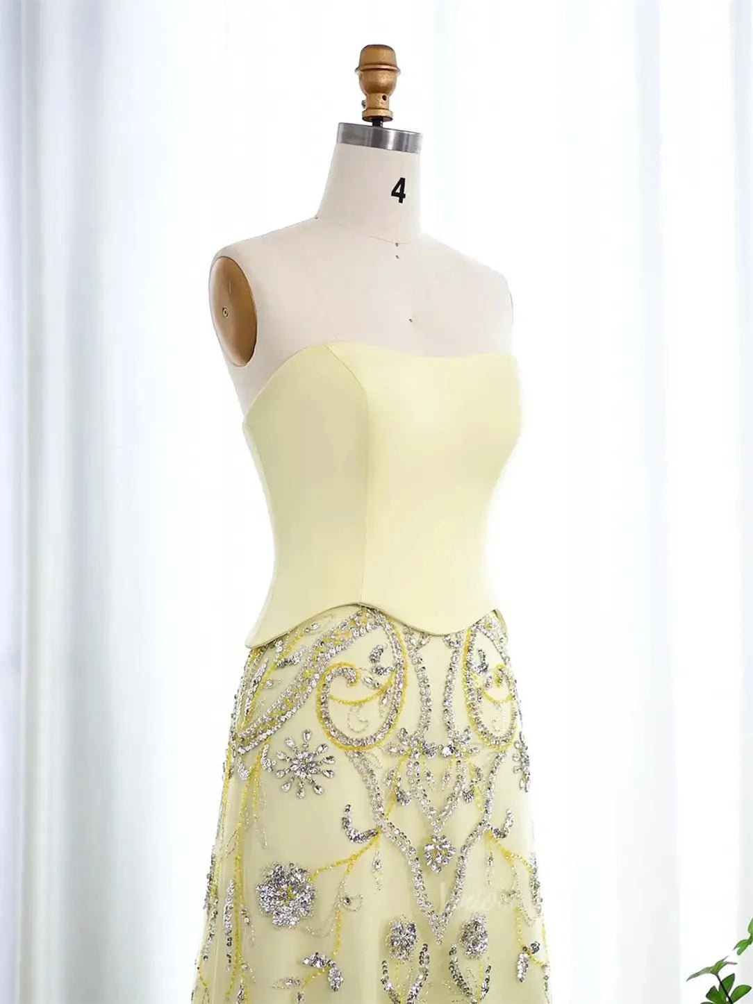 Vintage Yellow Prom Dresses with Jacket Beaded Sheath Formal Dresses BD018-Evening Dresses 2025 -Viniodress-Yellow-US 2-