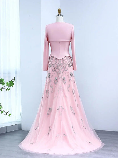 Vintage Yellow Prom Dresses with Jacket Beaded Sheath Formal Dresses BD018-Evening Dresses 2025 -Viniodress-Yellow-US 2-