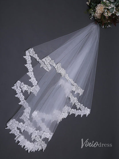 Waltz Length Mantilla Veil Viniodress TS17128-Bridal Veil 2025 -Viniodress-Ivory-