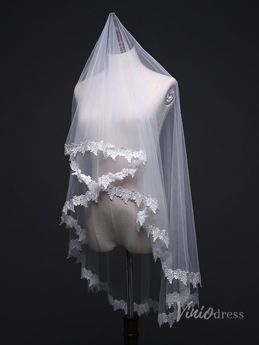 Waltz Length Mantilla Veil Viniodress TS17128-Bridal Veil 2025 -Viniodress-Ivory-