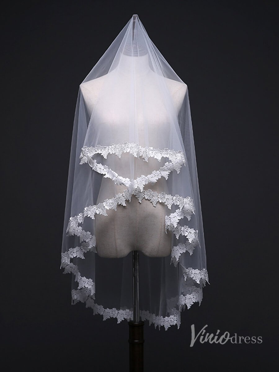 Waltz Length Mantilla Veil Viniodress TS17128-Bridal Veil 2025 -Viniodress-Ivory-