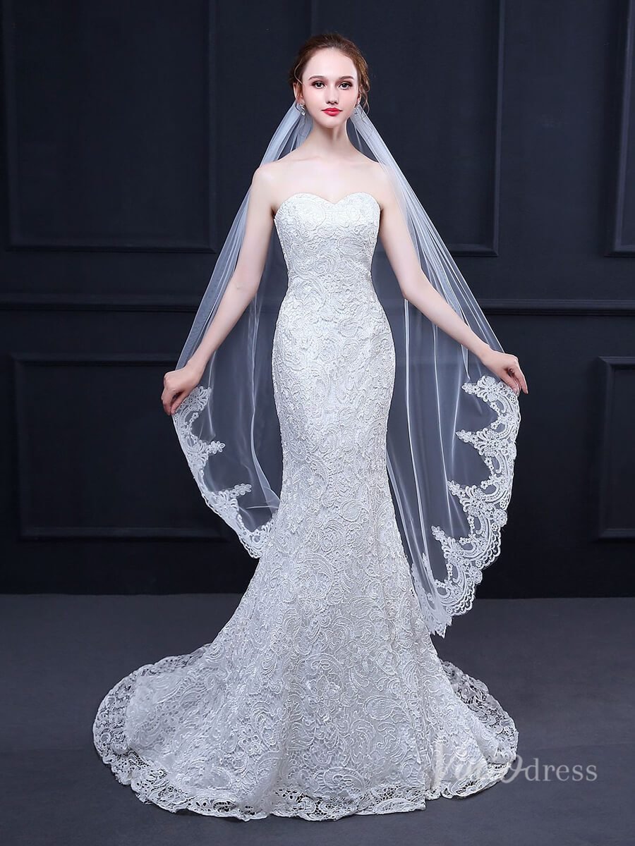 Waltz Length Mantilla Veil Viniodress TS18017-Bridal Veil 2025 -Viniodress-Ivory-