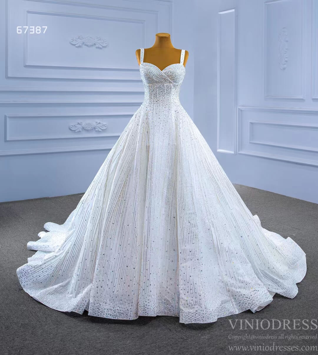 Beaded Ball Gown Wedding Dress 67387 Viniodress-wedding dresses-Viniodress-Viniodress