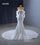 Beaded Strapless Mermaid Wedding Dresses Removable Sleeves 231106-wedding dresses-Viniodress-Viniodress