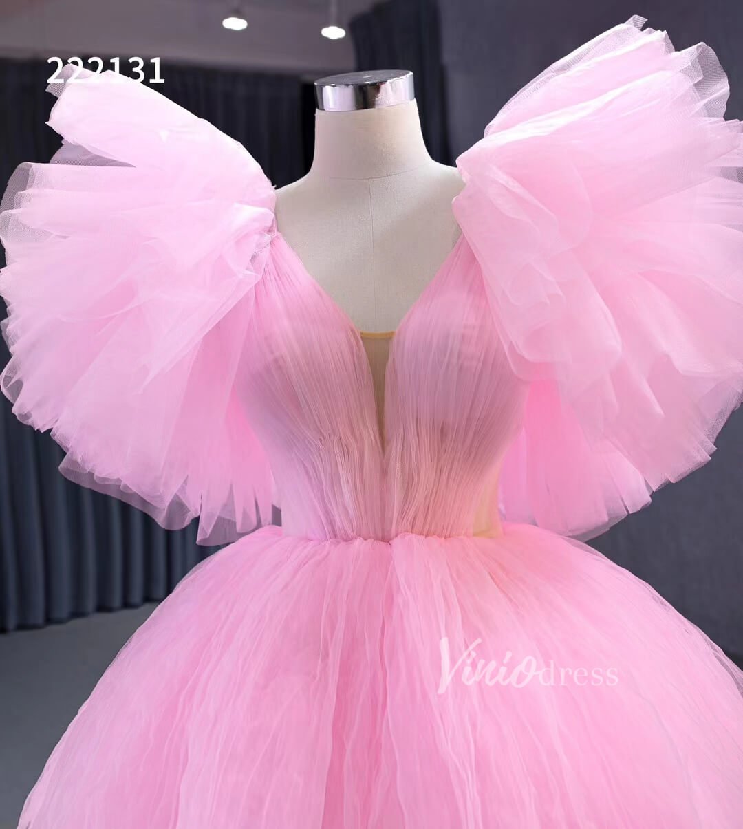 High Low Tiered Pink Pageant Dresses Ruffled Prom Gown 222131 - Viniodresswedding dressesPinkCustom Size - Formal Dresses - Ball Gowns