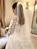 Long Sleeve Lace Wedding Dresses See Through Bridal Gown VW1209-wedding dresses-Viniodress-Viniodress