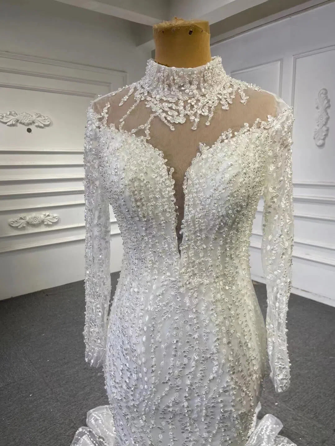 Sexy See Through Mermaid Wedding Dresses with Long Sleeves 67140-wedding dresses-Viniodress-Viniodress