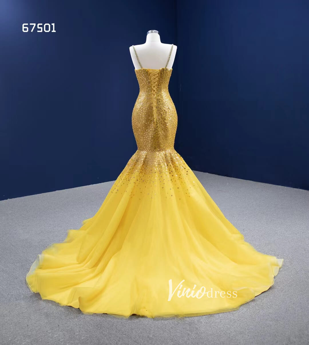 Prom Dress 2025 Vintage Bright Gold Mermaid Wedding Dresses with Cape 67501-unique wedding dresses-Gold-Custom Size-Viniodress