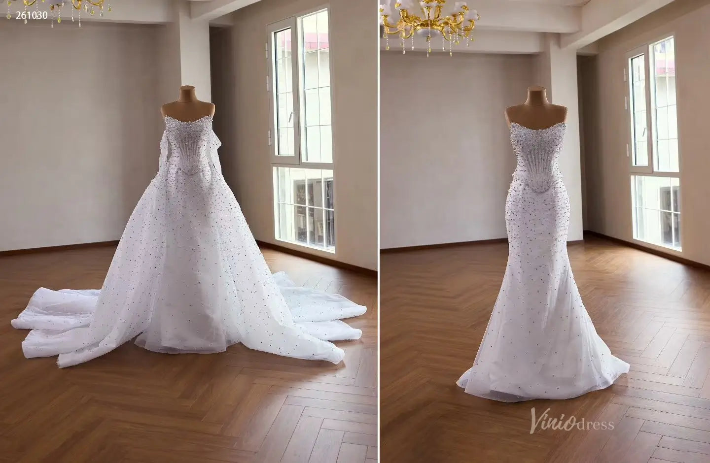 261030 1 meter-wedding dresses 2026-Viniodress-Ivory-Custom Size – Add Measurements in Cart-
