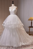 White Ruffled Prom Dresses Spaghetti Strap Formal Dress AD1048