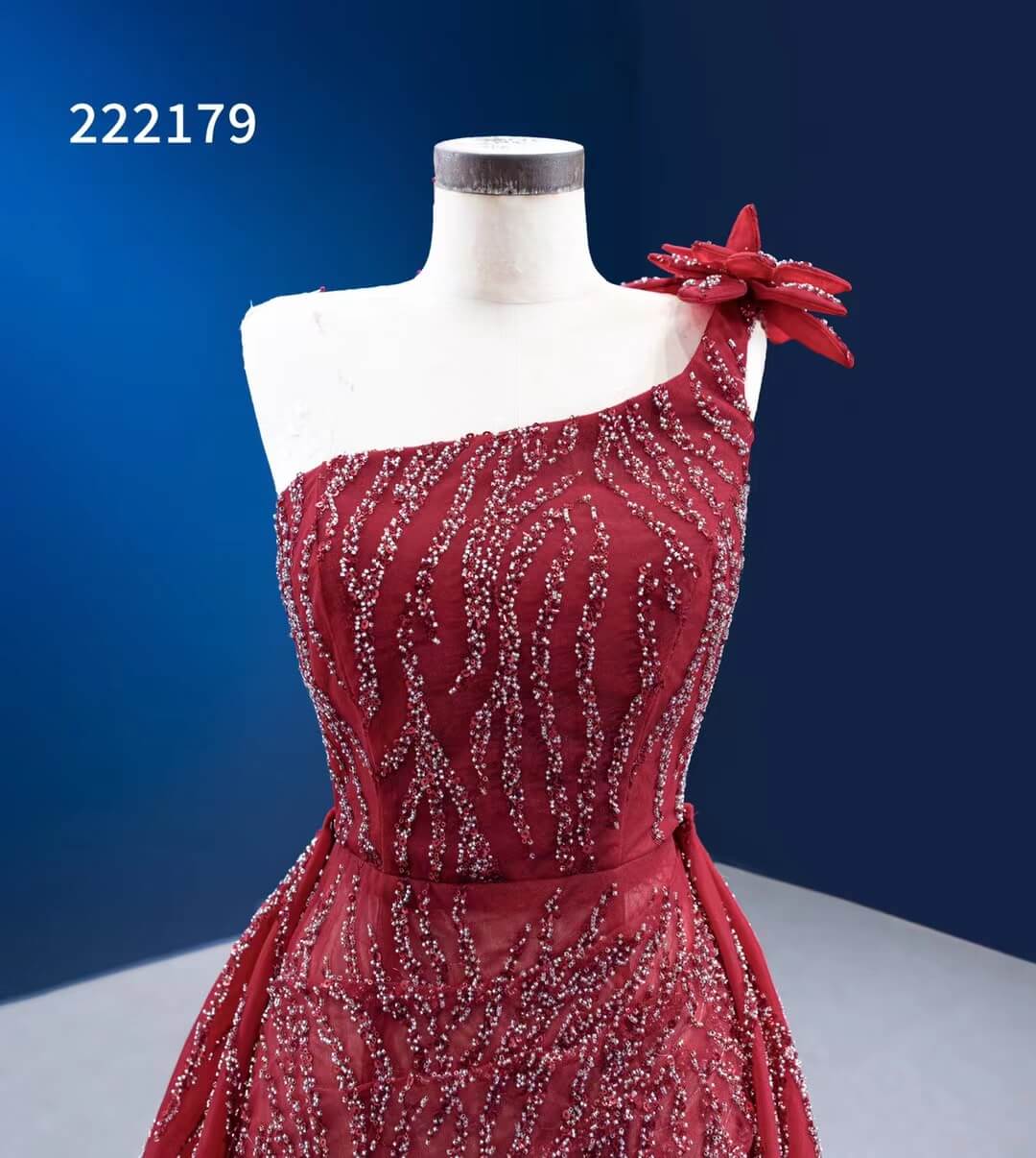 Wine Red Pageant Dress with Slit Removable Overskirt Formal Dresses 222179-Evening Dresses 2025 -Viniodress-Burgundy-Custom Size-