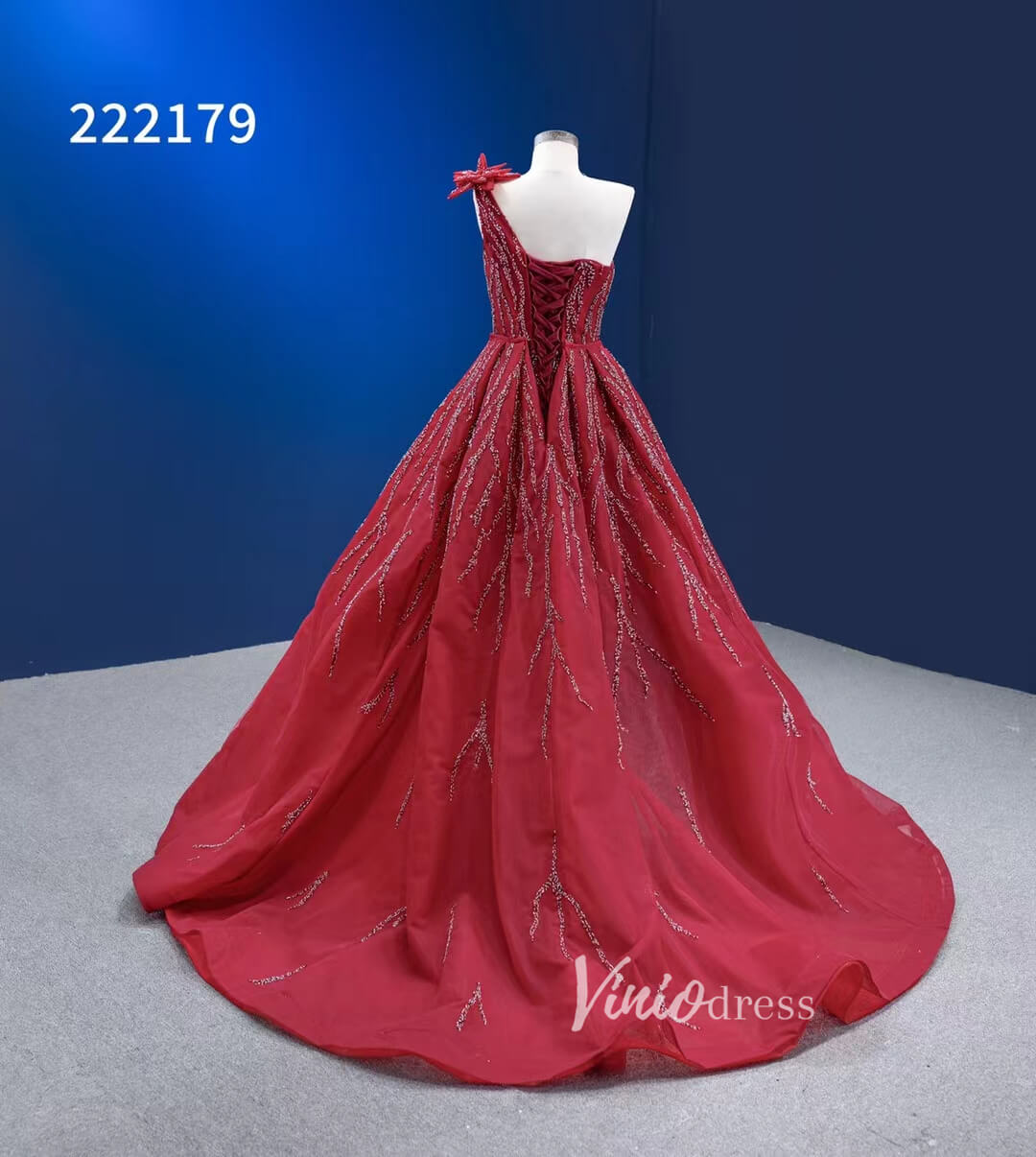 Wine Red Pageant Dress with Slit Removable Overskirt Formal Dresses 222179-Evening Dresses 2025 -Viniodress-Burgundy-Custom Size-