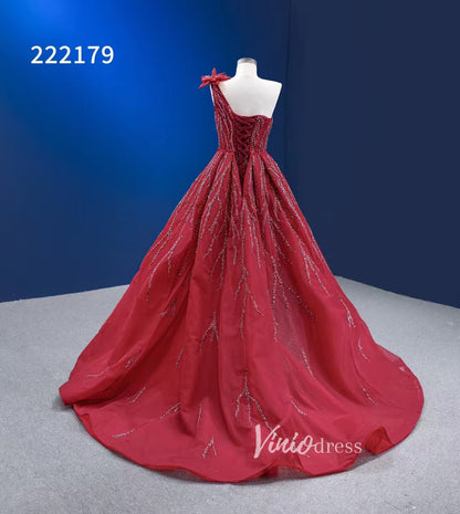 Wine Red Pageant Dress with Slit Removable Overskirt Formal Dresses 222179-Evening Dresses 2025 -Viniodress-Burgundy-Custom Size-