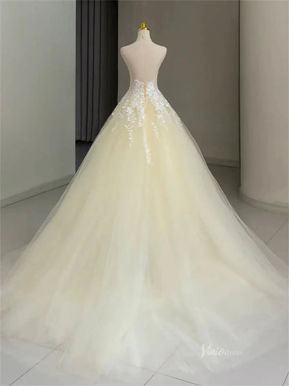 Yellow Lace Tulle Prom Dresses with Halter Neck & Open Back - FD5170-Quinceanera Dresses 2025 -Viniodress-Yellow-Custom Size-