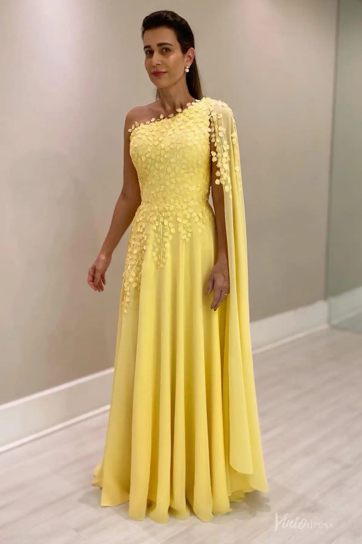MM009-Evening Dresses 2026-Viniodress-Yellow-Custom Size-