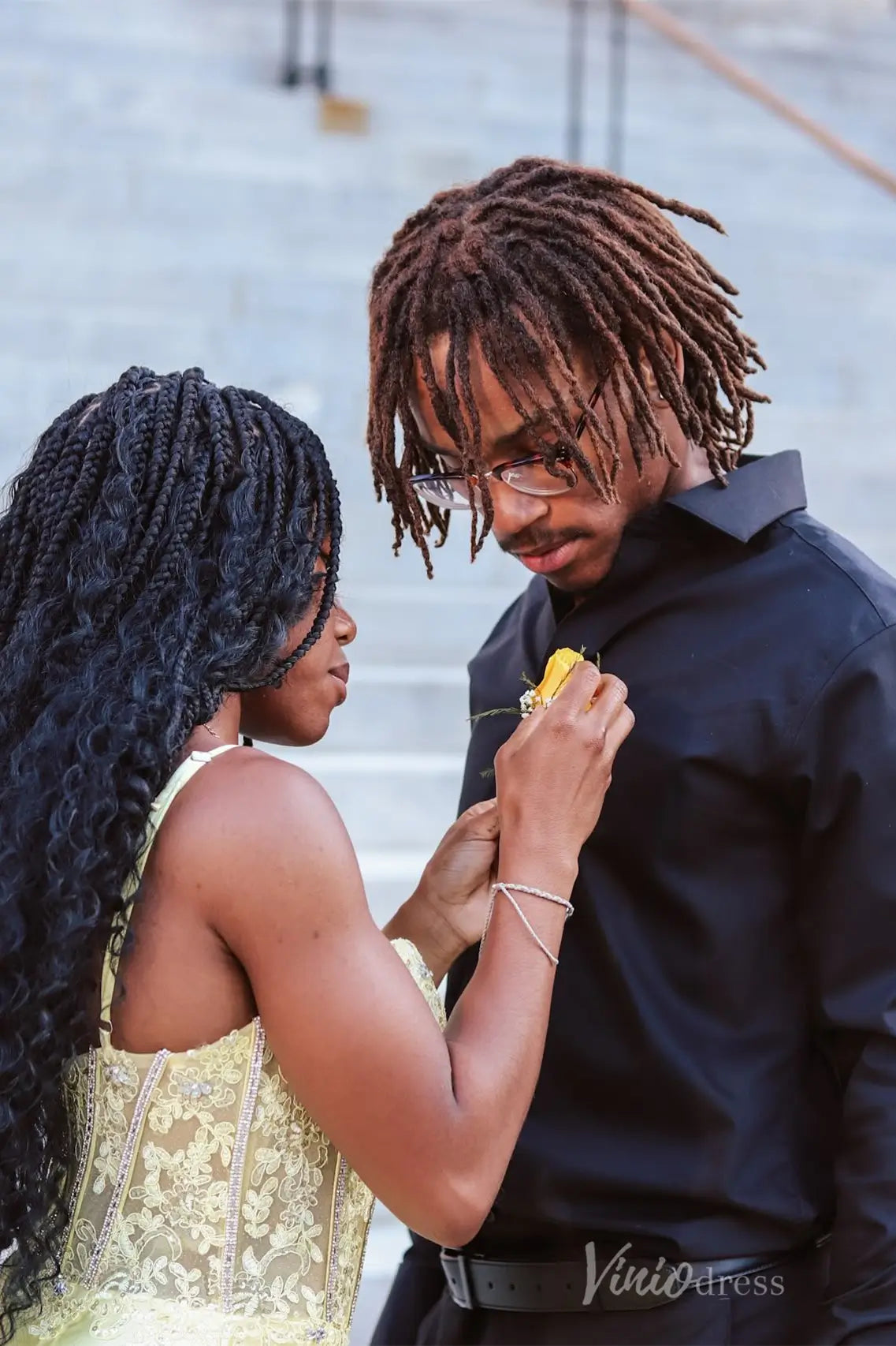 Yellow Satin Corset Prom Dress with Sweetheart Neckline, Beaded Bodice, High Slit, Spaghetti Straps, Sash – SS097-prom dresses 2025 -Viniodress-Yellow-Custom Size-