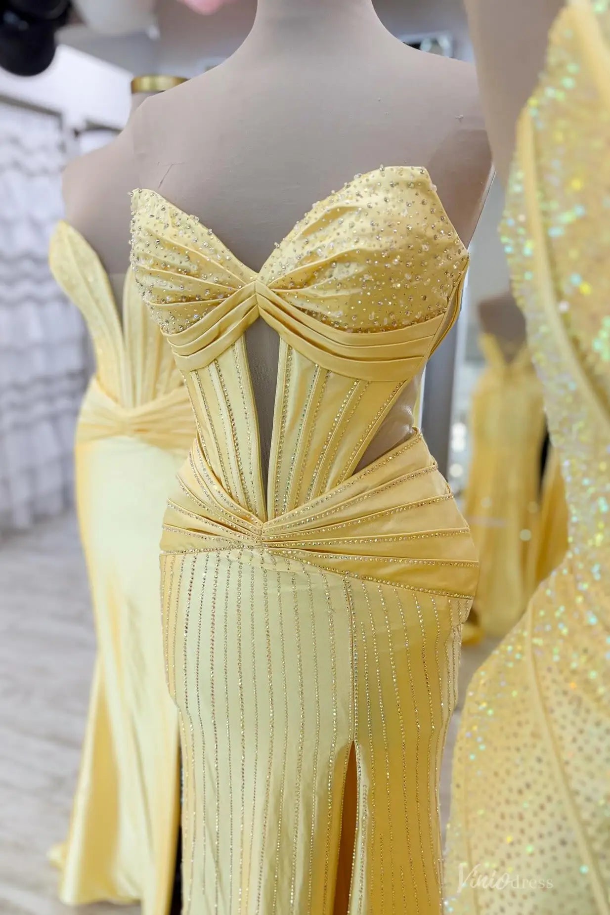 SS160-prom dresses 2026-Viniodress-Yellow-A-Custom Size
