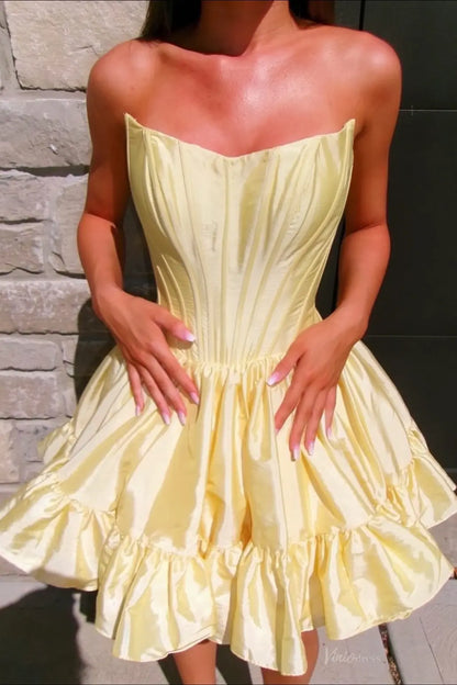 HS012-Homecoming Dresses 2026-Viniodress-Yellow-Custom Size-