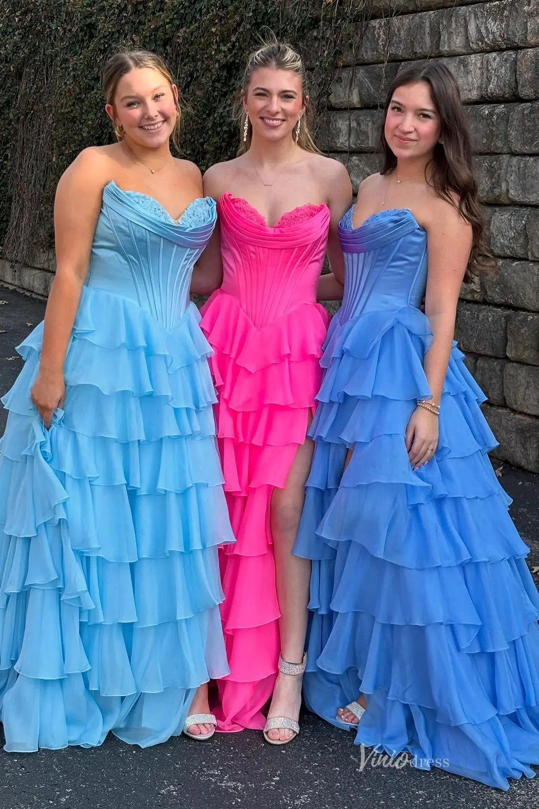 Yellow Sweetheart Prom Dress with Boned Corset & Ruffled Chiffon Skirt RF301-prom dresses 2026-Viniodress-Yellow-Custom Size-