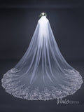 1 Tier Lace Appliqued Cathedral Veil Viniodress TS17124