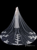 1 Tier Lace Appliqued Cathedral Veil Viniodress TS1912