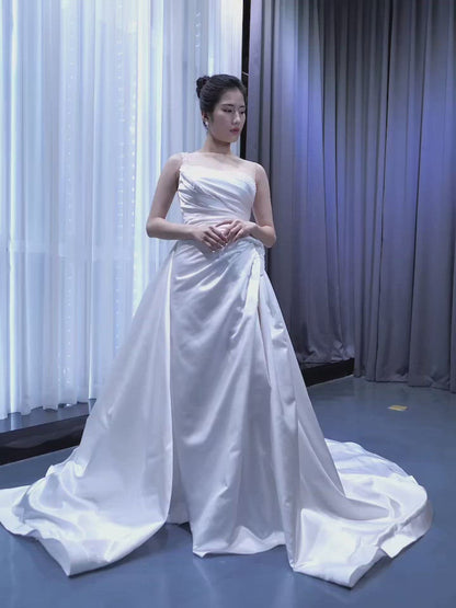 Vestidos de novia de satén con funda con volantes 2021 VW2026