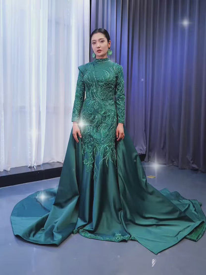 <transcy>Vestidos de fiesta de plumas rojas con hombros descubiertos Vestido de lentejuelas de manga larga FD2413</transcy>