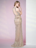 20s Flapper Dress Formal Evening Gown Beaded Sheath Prom Dress with Slit FD2796-prom dresses-Viniodress-Viniodress