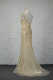 20s Gold Evening Dress Beaded Prom Dresses 2022 FD2669-prom dresses-Viniodress-Viniodress