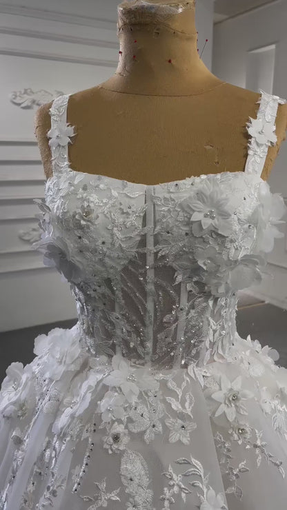 Vestidos de novia con vestido de fiesta floral 3D vintage 222143