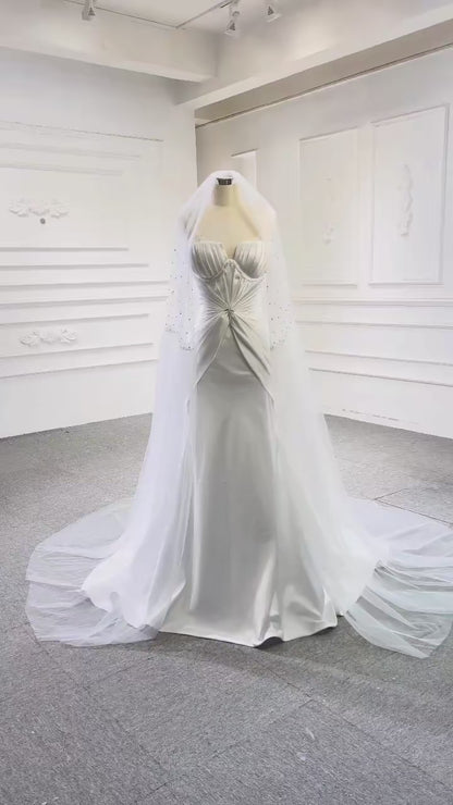 Vintage Mermaid Satin Wedding Dresses 67502